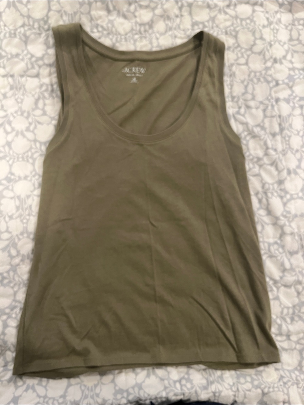 J. Crew Vintage Jersey Olive Tank Medium